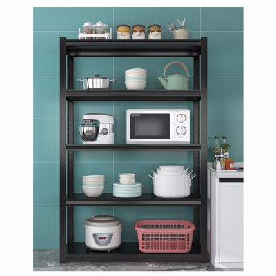 Movable Kitchen Shelves Storage Household Floor Microwave Oven Pot Rack Dish Storage Rack with Wheels Iron Shelf (Color : 4-700x400x1180mm)
