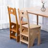 ZBJDX 4-Step Solid Wood Ladder Chair, Dual Purpose Stepladders Display Stand, Multifunctional Step Stool for Adults and Children,Natural view 2