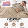 Heated Blanket Throw, Electric Throw Blanket with 5 Heating Levels & 4 Hours Auto Off, Double Sided Soft Cozy Sherpa Electric Heated Blanket with ETL Certified for Office, 50"x60", Milk Coffee view 2
