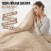 Heated Blanket Throw, Electric Throw Blanket with 5 Heating Levels & 4 Hours Auto Off, Double Sided Soft Cozy Sherpa Electric Heated Blanket with ETL Certified for Office, 50"x60", Milk Coffee view 4