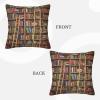 CSGJMYGS Throw Pillow Covers 18"x18" Funny Book Shelves Collection and Ladder Pillow Covers Decorative Square Pillowcases Soft Cozy Cushion Cases for Home Living Room Sofa Couch Bed view 2