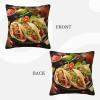 CSGJMYGS Throw Pillow Covers 18"x18" Mexican Food Pillow Covers Decorative Square Pillowcases Soft Cozy Cushion Cases for Home Living Room Sofa Couch Bed view 2