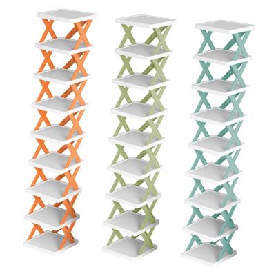 Hohopeti 9tiers Shoe Slots Organizer Tall Narrow Shoe Rack Stackable Design to Home