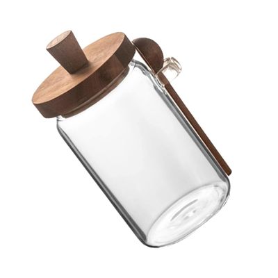 ABOOFAN Japanese Style Glass Jar Storage Glass Jar for Tea Leaves Condiment Jar with Lid and Spoons for Kitchen