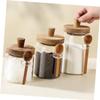 ABOOFAN Japanese Style Glass Jar Storage Glass Jar for Tea Leaves Condiment Jar with Lid and Spoons for Kitchen view 3