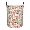 Laundry Hamper (Wire Fox Terrier Dogs Lovers Flower Floral Pattern) Foldable Waterproof Oxford With Handles Large Laundry Basket Clothes Storage Bin view 1
