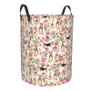 Laundry Hamper (Wire Fox Terrier Dogs Lovers Flower Floral Pattern) Foldable Waterproof Oxford With Handles Large Laundry Basket Clothes Storage Bin view 2