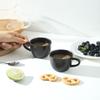 HASENSE Ceramic 3 OZ Espresso Cups, Porcelain Espresso Demitasse Cups Set of 4 for Double shot, Lungo and Ristretto, Tiny Italian Expresso Shot Coffee Mugs for Home and Office, Black view 3
