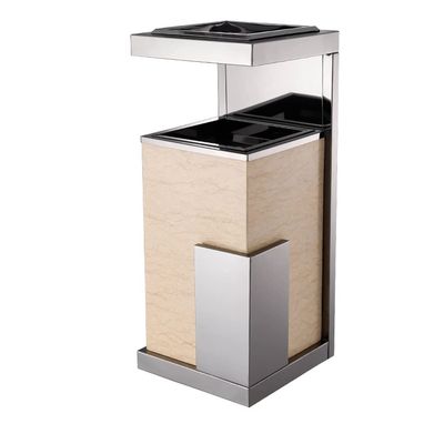WUHUQN Trash Can with Ashtray Marble Trash Can Hotel Lobby Vertical Trash Bin Corridor Elevator Entrance Ash Bucket Stainless Steel Vertical Ashtray Ashtray Trash Can