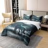 100% Natural Cotton Teens Howling Wolf Comforter Cover For Boys Adult Full Grey Wild Wolf Bedding Set Safari Animal Duvet Cover Woodland Night Sky Quilt Cover With Zipper Closure,Soft Warm 3Pcs view 3