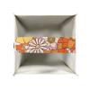 Psaytomey Tissue Box Covers Orange Flower Printed Square Cube Tissue Box Covers Modern Decorative for Bathroom Night Stand Office PU Leather Facial Paper Organizer view 3
