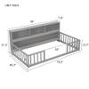 Harper & Bright Designs Twin Floor Bed with Bedside Bookcase, Shelves, Guardrails, Wood Montessori Bed with Storage, Grey view 2