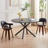 SCANORDIC 53.14" Round Dining Table, Farmhouse Kitchen Table for 4-6 People Dining Room Table Cofee Table for Kitchen, Restaurant, Caf, Easy to Assemble view 1
