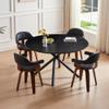 SCANORDIC 53.14" Round Dining Table, Farmhouse Kitchen Table for 4-6 People Dining Room Table Cofee Table for Kitchen, Restaurant, Caf, Easy to Assemble view 2