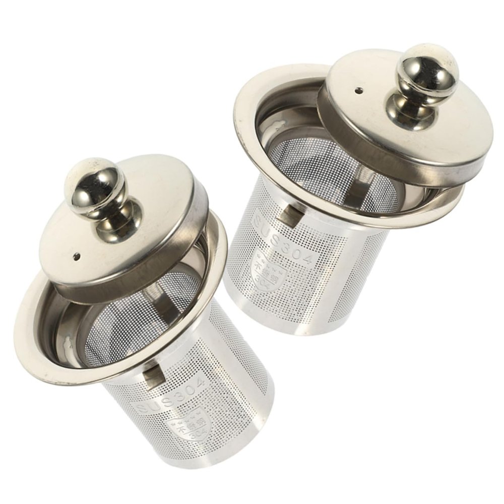 DECHOUS 2pcs Fine Mesh Stainless Steel Tea Strainers Lid Loose Tea Filter for Teapot Mugs Cups Easy to Use for Lovers