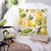 Victoroes Summer Decorative Cozy Soft Velvet Luxury Throw Pillowcase Covers Plant Fruit Yellow Lemon Leaves Square Zipper Cushion Case for Couch Auto Bedroom 26x26IN view 3