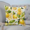 Victoroes Summer Decorative Cozy Soft Velvet Luxury Throw Pillowcase Covers Plant Fruit Yellow Lemon Leaves Square Zipper Cushion Case for Couch Auto Bedroom 26x26IN view 4