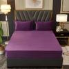 SAeWare Fitted Sheet Deep Pocket Hotel Quality Twin XL,Fitted Sheet with Elastic Band Bed Linen, Home Bedding Velvet Mattress Cover Purple 120x200cm view 1