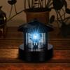 LGRFUXIN Lighthouse Solar Lights, 360 Degree Rotating Lamp Beacons Waterproof Statue Rotating Lights for Garden Yard Outdoor Decor,Black view 2