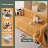 DREAMINGO Orange Boho Sofa Cover Chenille Couch Cover Blanket Vintage Bohemian Sofa Covers for 2 Cushion Couch Geometric Jacquard Sectional Couch Covers for Dogs Washable Loveseat Slipcover 71"x118" view 4