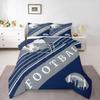 Erosebridal Kids Football Game Comforter Set for Boys Bedroom, Football Themed Bedding Sports Blue and White Decor, 1 Comforter 2 Pillowcases view 1