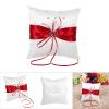 Wedding Pillow BearerWedding Pillow BearerRomantic 4 Colors Wedding Bearer Holder Pillow Cushion with Bowknot Double Hearts DiamondsWedding Pillow () view 3