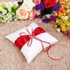 Wedding Pillow BearerWedding Pillow BearerRomantic 4 Colors Wedding Bearer Holder Pillow Cushion with Bowknot Double Hearts DiamondsWedding Pillow () view 4