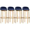 ZLGONRL Tall Bar Stools Velvet Swivel Bar Stools Set of 4 Counter Height Barstools with Back and Footrest Chairs for Kitchen (Blue 65cm) view 1