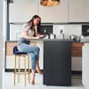 ZLGONRL Tall Bar Stools Velvet Swivel Bar Stools Set of 4 Counter Height Barstools with Back and Footrest Chairs for Kitchen (Blue 65cm) view 2