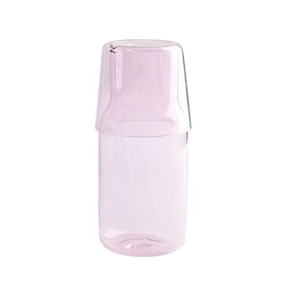 Bedside Water Carafe and Glass Set, Vintage Bedside Water Carafe with Tumbler Glass, Retro Glass Bedside Night Water Carafe for Bathroom(#5)