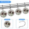 FVQL 12PCS Shower Curtain Hooks Rings for Bathroom Decorative, Animal Sloth Cartoon view 3