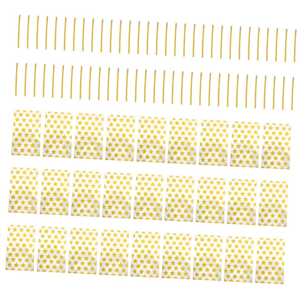 FOMIYES 100pcs Vertical Baking Pouches with Gold Pattern Cookie Wrapping Bags for Treats and Gifts Durable Flat Mouth Packaging for Holiday Parties and Homemade Snacks