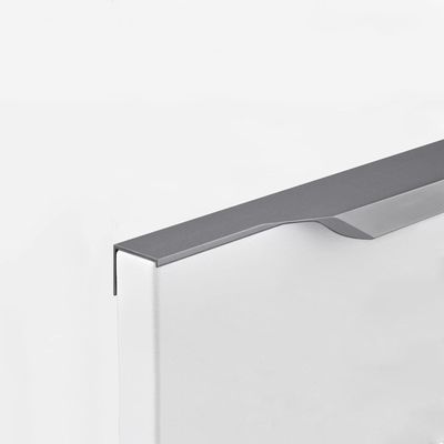 AthuAh Recessed Pulls,Hidden Drawer Pulls, Aluminum Cabinet Handle Door Knob for Kitchen Drawer Bedroomniture (Length 600Mm,Black)/Gray/Length 1000Mm (Color : Gray, Size : Length 1000Mm)