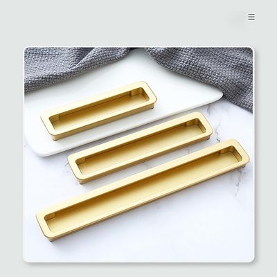 Recessed Pulls, 3Pcs Flush Pulls Recessed Finger Pulls,Embedded Handle, with Concealed Screws for Cabinet Wardrobe Drawer Door Handles (192Mm,Pearl Gold)/Black/192Mm ( Color : Pearl Gold , Size : 192M