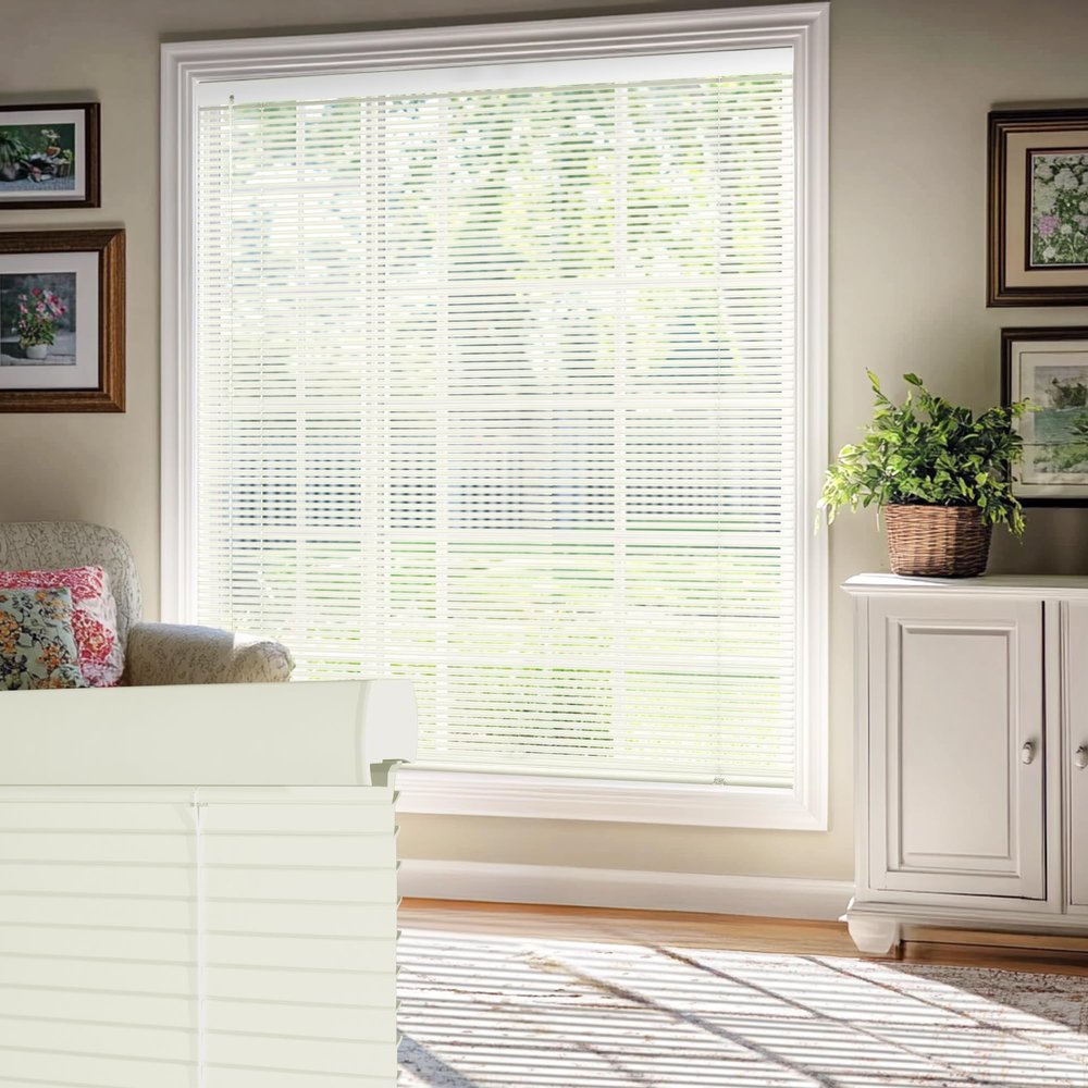 HOTSOON 100% Privacy Aluminum Mini Blinds for Windows Cordless Room Darkening Venetian Blinds Anti-UV Waterproof 1" L-Shaped Slats Horizontal Shades for Home, Beige, 70.5" W x 56" H