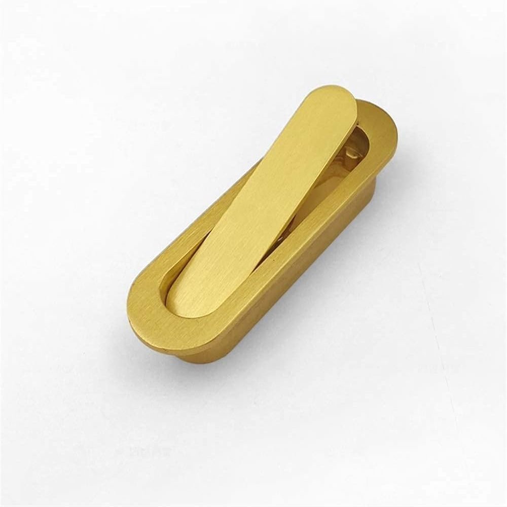 Recessed Pulls, Pure Brass Copper Chinese Antique Tea Table Dark Buckle Invisible Handle Embedded Embedded Handle Tea Tray Dark Handle