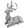 HomeLoft Basics Standing & Sitting Vintage Reindeer Figurine 12 Inch Choose Your Style (Sitting Reindeer), Gray view 1