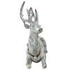 HomeLoft Basics Standing & Sitting Vintage Reindeer Figurine 12 Inch Choose Your Style (Sitting Reindeer), Gray view 2