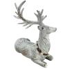 HomeLoft Basics Standing & Sitting Vintage Reindeer Figurine 12 Inch Choose Your Style (Sitting Reindeer), Gray view 3