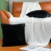 18x18 Faux Fur Throw Pillow Covers Set of 4, Soft Fluffy Pillow Cover with Velvet Back - 2 x Black & 2 x Yellow view 2