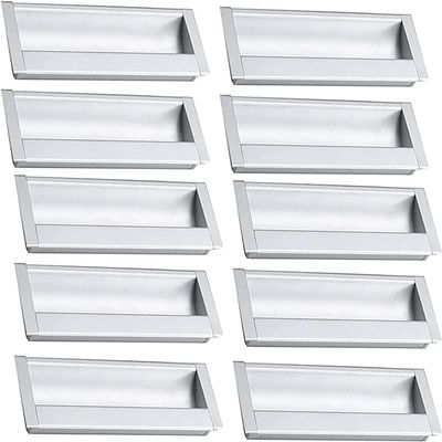 Recessed Pulls, Aluminum Alloy Recessed Square Handle Sliding Door Handles Hidden Metal Handle, for Drawers, Cabinets, Wardrobes, with Screws (Hole Distance 96mm, A-2PCS) ( Color : A 10pcs , Size : Ho
