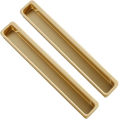 AthuAh Recessed Pulls, Tatami Hidden Door Handles, 2pcs Embedded Handle, Recessed Finger Pulls with Hidden Concealed Screws for Cabinet Wardrobe Drawer (206mm) (Size : 143mm)