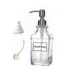 Superecap 300mL Lotion Soap Dispenser Glass (Clear) Bottle Replace Pump Refillable Liquid Soap Dispenser Dish Soap for Kitchen Bathroom view 1
