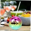 COLLBATH 2pcs Glittering Ball-shaped Drink Cup Disco Decor Party Cup Straw for Bar Cocktail Wedding view 4