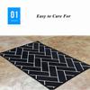7'6''x9'6'' Indoor/Outdoor Washable Area Rug, Non-Slip Rugs Resist Dirt Area Rug, Low-Profile Weather Resistant Living Room Carpet Blue Stripes Floor Mats for Home Entryway Porch Balcony Deck view 2