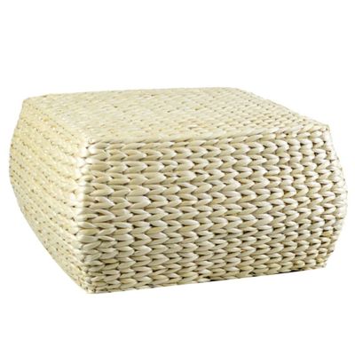 WHAMVOX Woven Home Stool 30x30x15cm Cattail Grass Wood