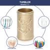 Harry Potter Bathroom Organizer Set - 4 Piece White and Gold Hogwarts Crest Accessories Includes Resin Soap Dispenser, Soap Dish, Toothbrush Holder and Tumbler - Bathroom Dcor view 3