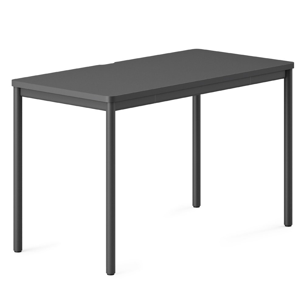 Branch Daily Desk - Functional at Home Office Desk with Effortless Assembly, Timeless Design, Rounded Corners, and Built-in Cable Notch - 48 W x 28.5 H x 24 D - Charcoal Work Table