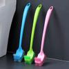 SUREK Soft Modern Toilet Brush Plastic Long Handle Floor Wall Hanging Dual-use Bath Cleaning Brush Toilet Bowl Brush Double-Sided Reusable, Pink view 3