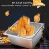 forplubossmmp Triplecylinder Kitchen Gas Fryer(30L) for Commercial, Stainless Steel Removable Oil Deep Fryer Basket Freestanding Temperature Control Oil Fryer, Kitchen Outdoor Use view 3
